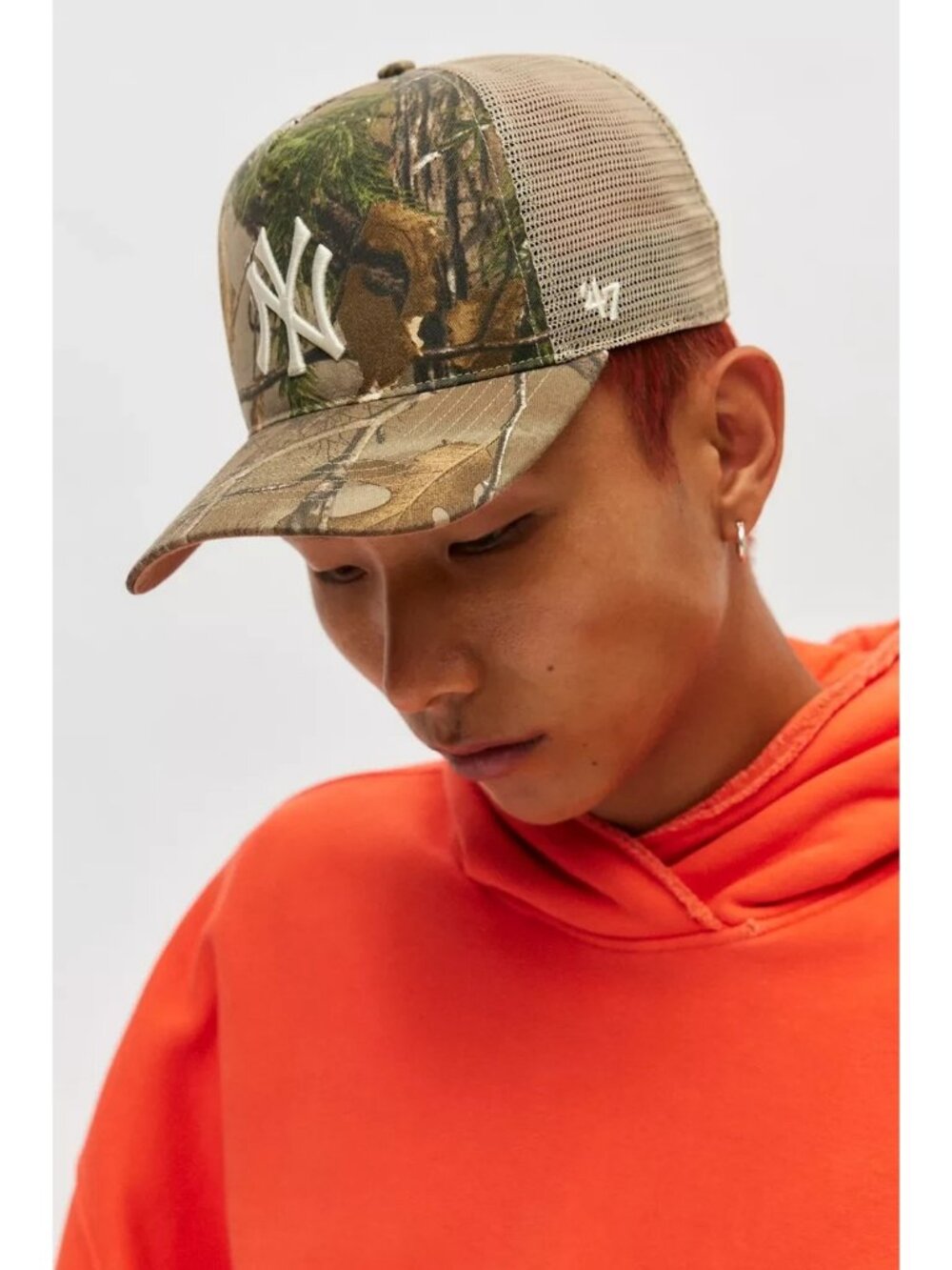 ‘47 Brand New York Yankees Hitch REALTREE Camo Trucker Snapback Hat Cap - Picture 3 of 4